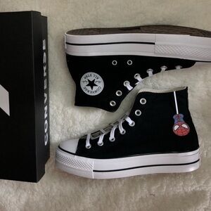 New Black Platform Spider-Man Converse